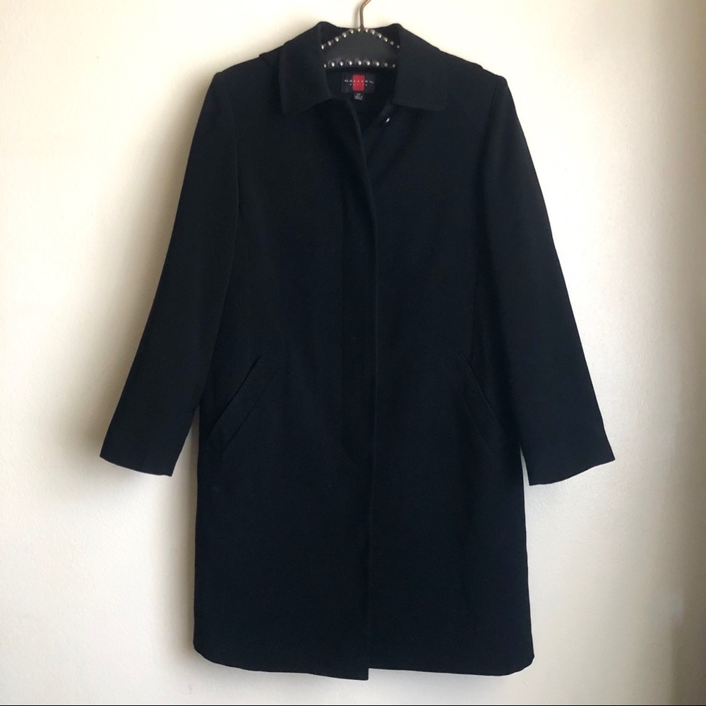 GALLERY PETITE Trench Coat Black Removable Lining